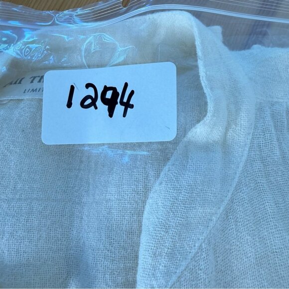 All That Remains Limited Edition Ramie Oversized Cream Button Down Blouse Boho - Picture 14 of 14